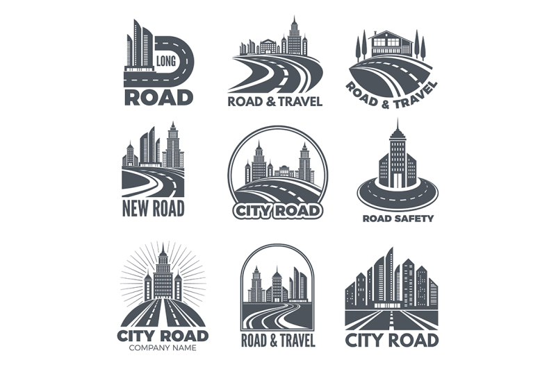 logo-designs-with-illustrations-of-roads-and-buildings