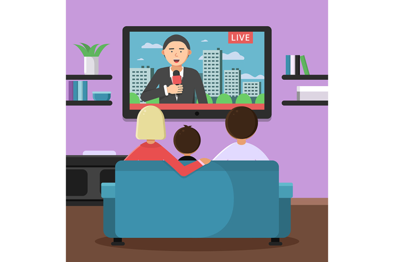 family-couple-sitting-on-sofa-and-watching-news-at-tv