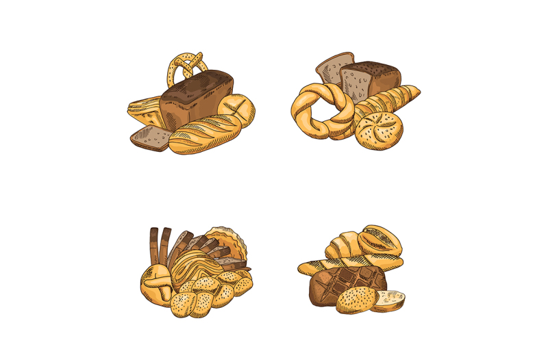 vector-set-of-piles-of-hand-drawn-colored-bakery-elements