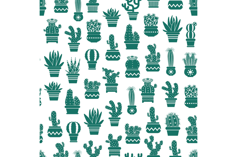 vector-monochrome-pattern-with-cacti-in-plant-pots