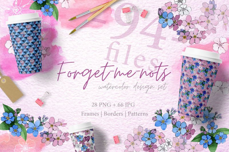 forget-me-nots-flowers-png-watercolor-set