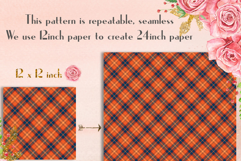 16-seamless-orange-and-green-tartan-digital-papers