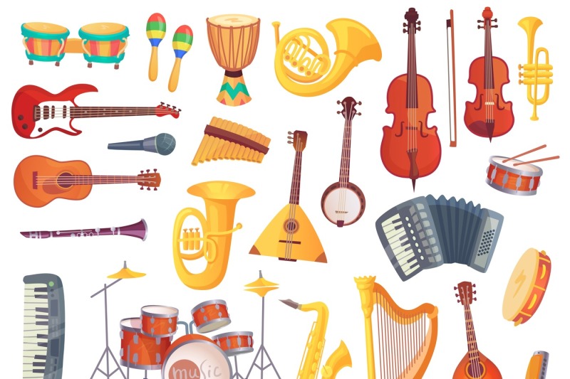 cartoon-musical-instruments-guitars-bongo-drums-cello-saxophone-m