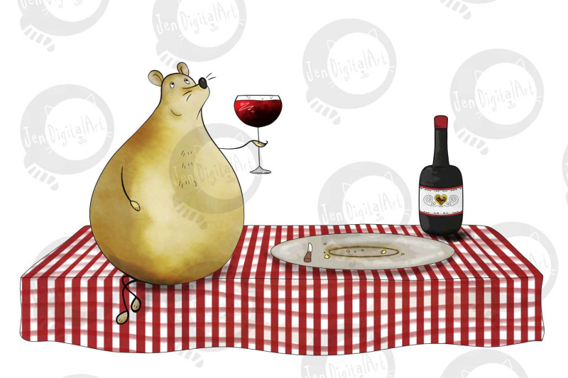 mouse-with-cheese-and-wine-clip-art-illustration-png-jpeg