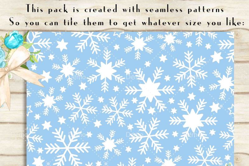 100-seamless-snowflakes-and-stars-digital-papers