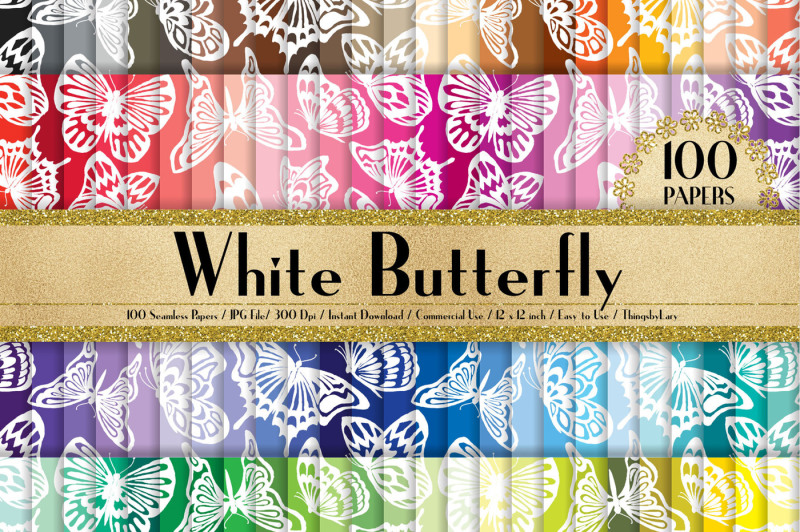 100-seamless-white-watercolor-butterfly-digital-papers
