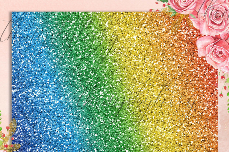 16-rainbow-glitter-digital-papers-gradient-ombre-glitter