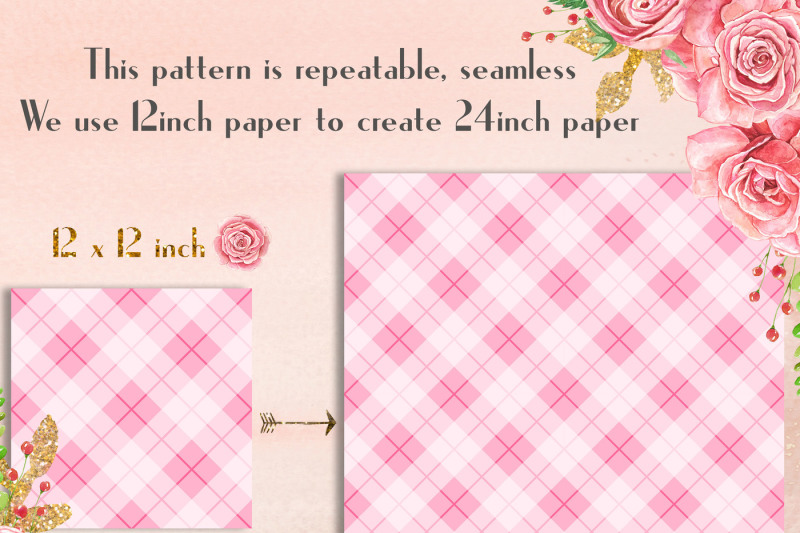 16-seamless-gingham-pattern-digital-papers-12-x-12-inch