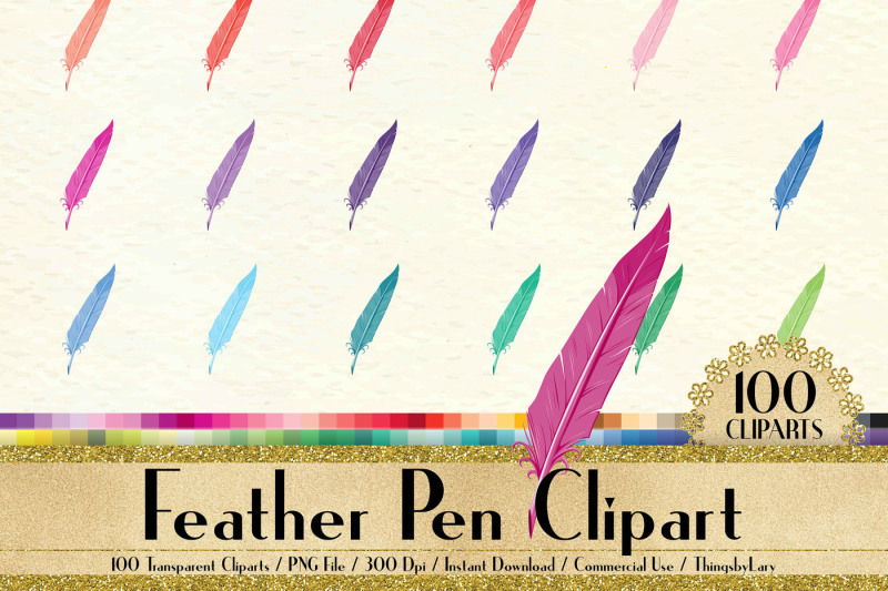 100-antique-feather-pen-clip-arts-antique-retro-european