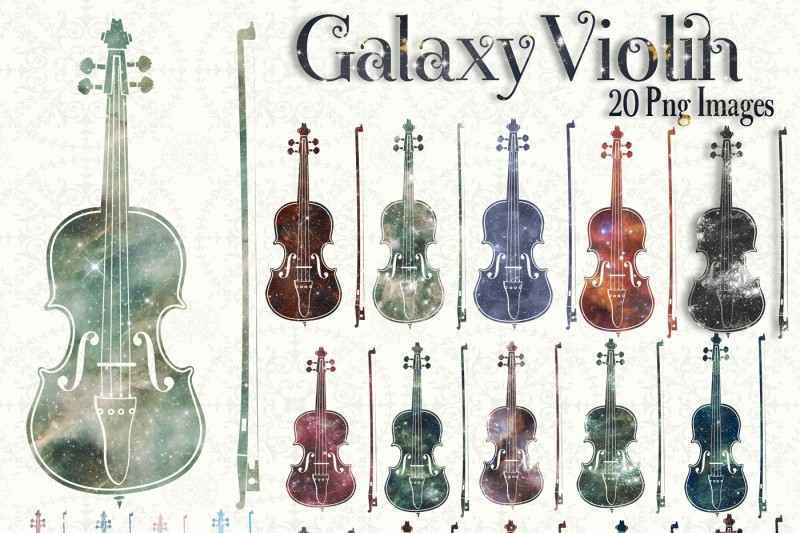 20 Galaxy Violin Clip Arts Music Galaxy Wedding Romantic By Artinsider Thehungryjpeg Com