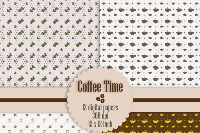 12-coffee-time-digital-papers-coffee-pattern-cookies-pattern