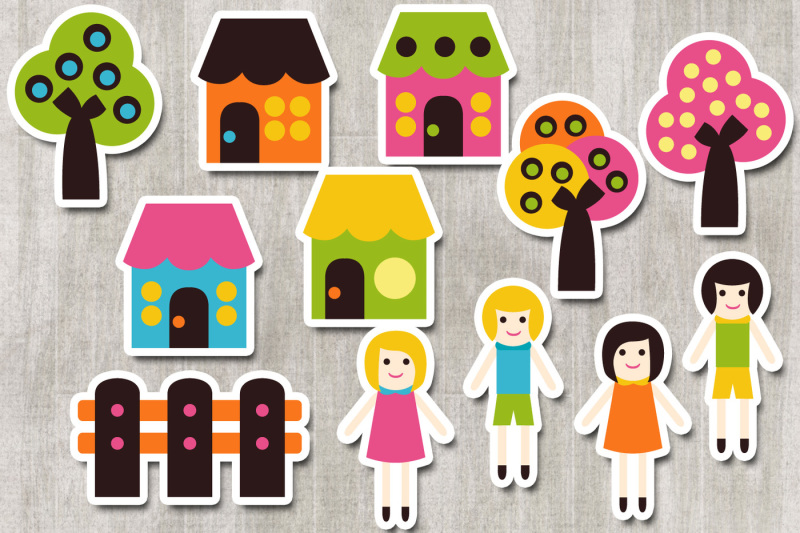 hometown-clipart-kids-house-tree-graphics