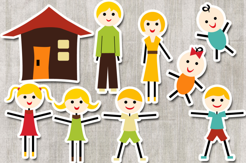 happy-stick-family-blonde-figures-clipart-graphics