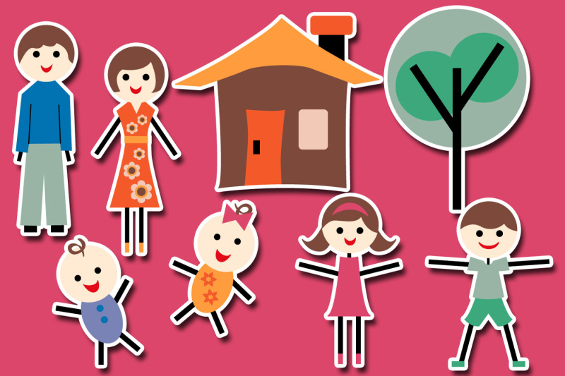 stick-figure-family-brown-hair-clipart-graphics