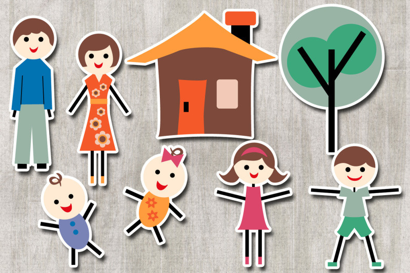 stick-figure-family-brown-hair-clipart-graphics