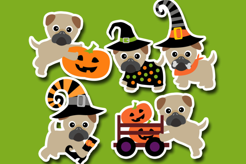 cute-halloween-pugs-clipart-pet-dog-graphics