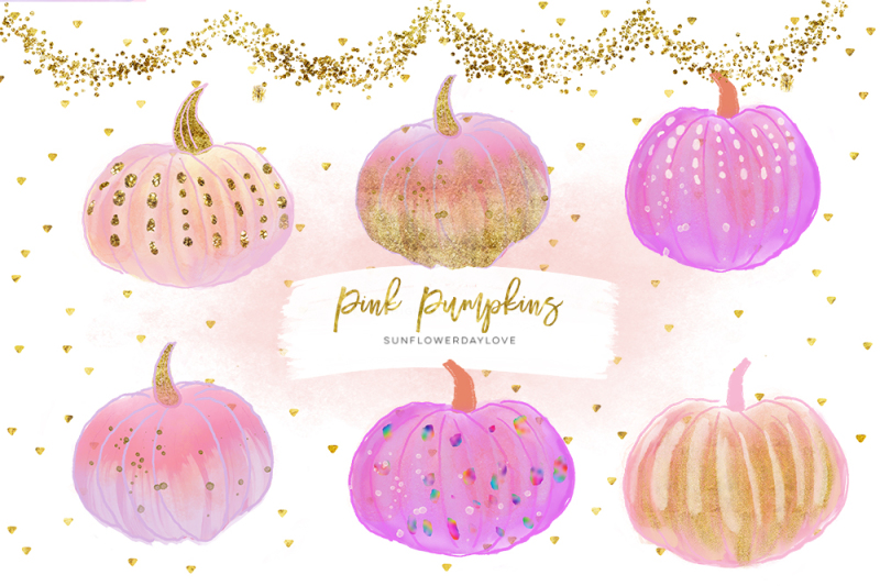 pink-pumpkin-clipart-pink-and-gold-pumpkins.