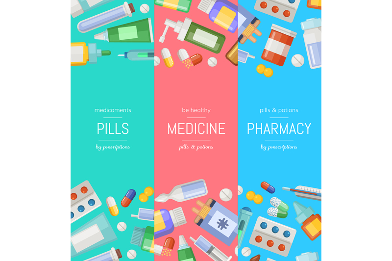 vector-cartoon-pharmacy-or-medicines-vertical-banner-templates