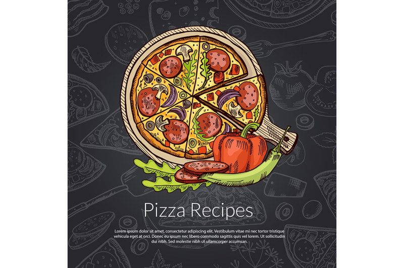 vector-pizza-rozmarine-pepper-and-pepperoni-hand-drawn