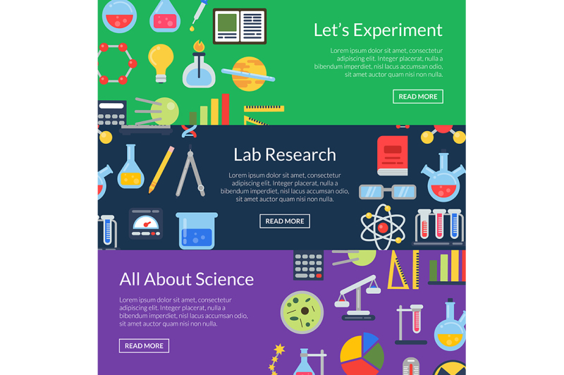 vector-web-banner-templates-with-flat-style-science-icons