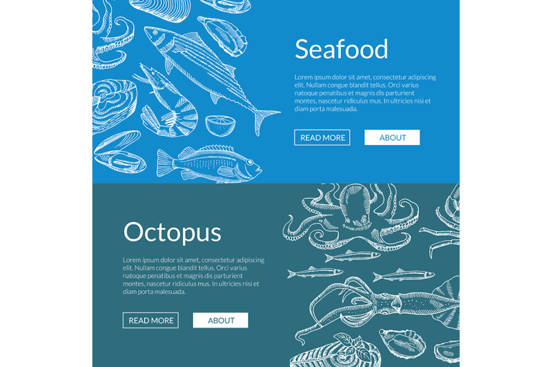vector-web-banner-template-with-hand-drawn-seafood-elements