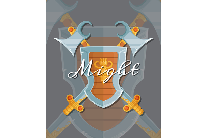 vector-fantasy-cartoon-style-game-design-medieval-crossed-magic-sword