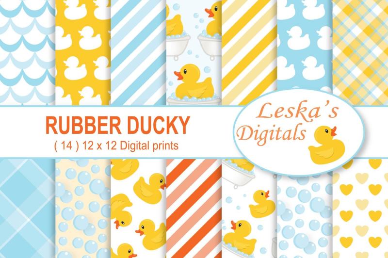 rubber-duck-digital-paper-rubber-ducky-scrapbook-paper