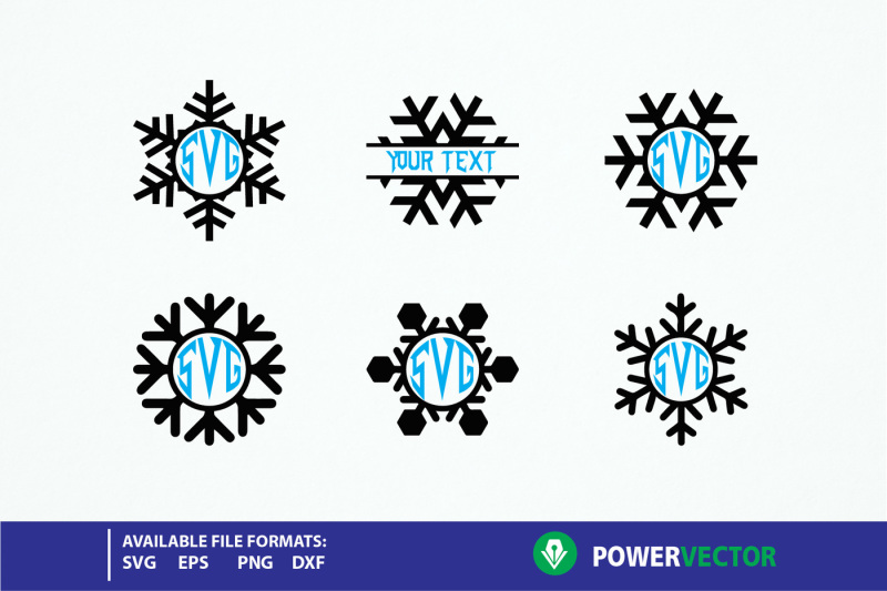 snowflake-svg-snowflakes-monogram-svg-dxf-eps-monogram-frames