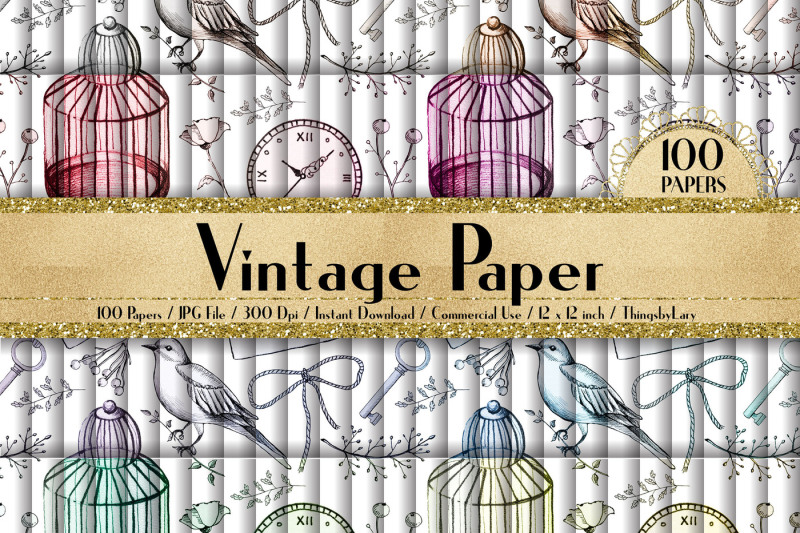 100-seamless-antique-birdcage-and-love-letter-digital-papers
