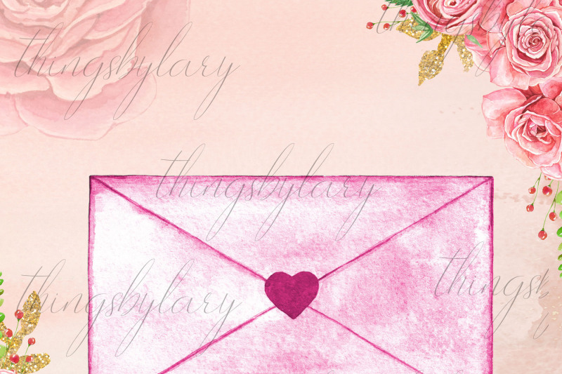 100-watercolor-love-wedding-letter-envelope-clip-arts