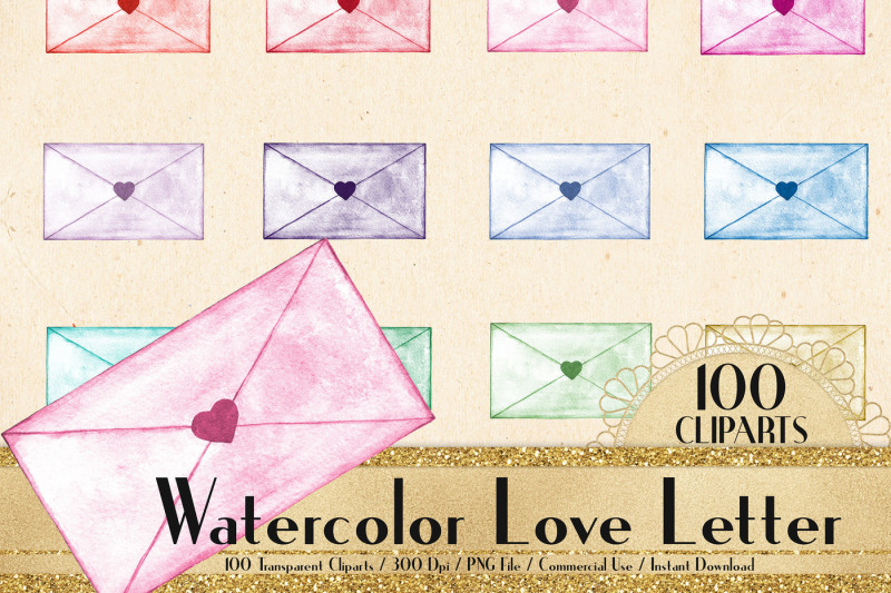 100-watercolor-love-wedding-letter-envelope-clip-arts