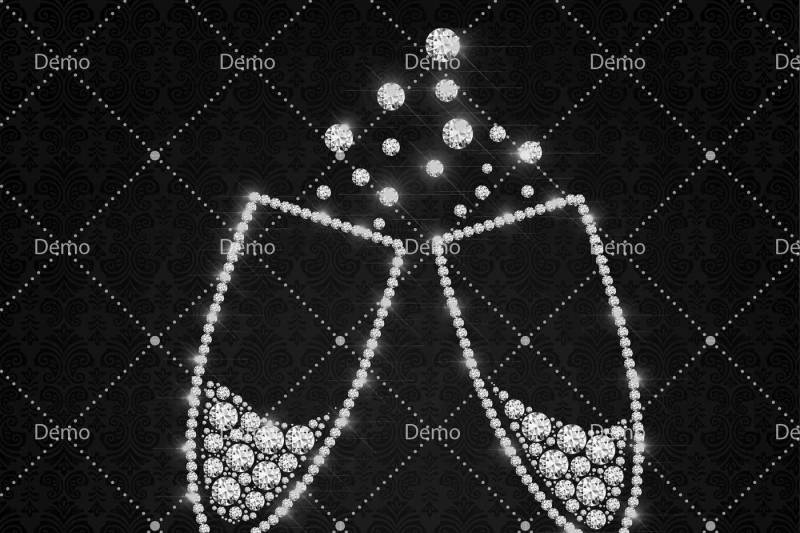 14 Diamond And Pearl Champagne Glass Clip Arts By Artinsider Thehungryjpeg Com