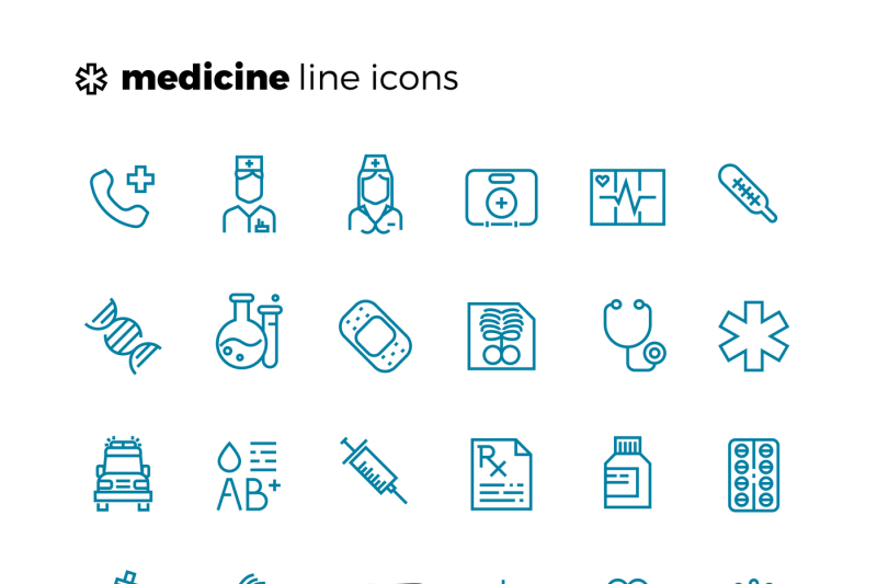 medicine-and-healthcare-thin-line-vector-icons