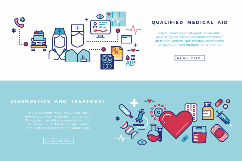 healthcare-medical-services-vector-banners-set