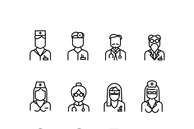 doctor-icons-nurse-symbols-medical-professionals-vector-avatars