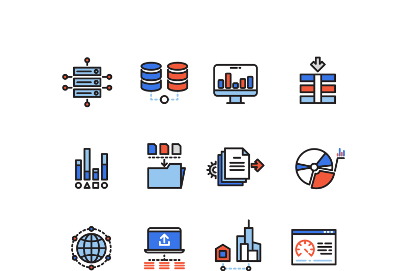 web-security-cloud-computing-technology-big-data-analysis-line-icons-w