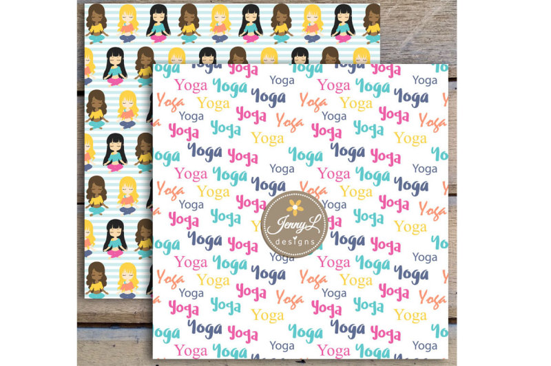 yoga-digital-papers-and-girls-clipart