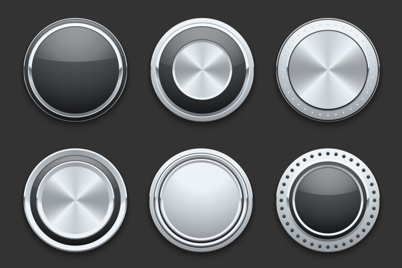 silver-metal-chrome-vector-buttons-set