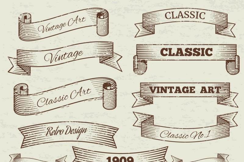 vector-vintage-labels-and-banners-collection