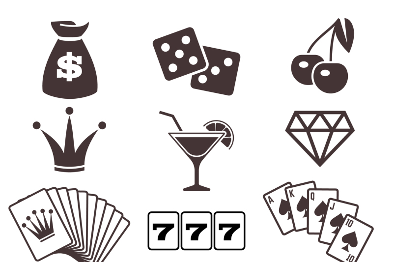 gambling-poker-card-game-casino-luck-vector-icons-set