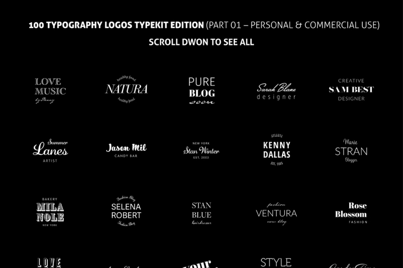 200 Typography Logos Bundle Bonus 100 Frames By Agatacreate Thehungryjpeg Com