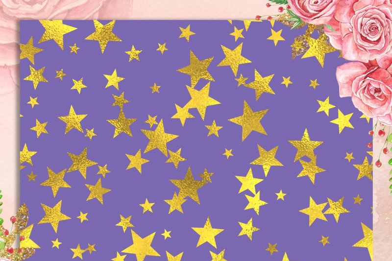 100-seamless-gold-foil-star-digital-papers-12-x-12-inch