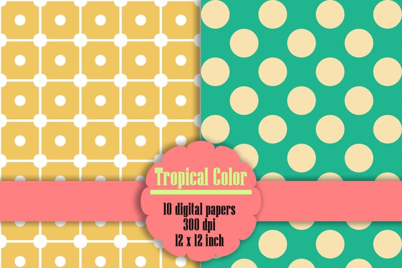 10-seamless-tropical-color-digital-papers-polka-dot-heart