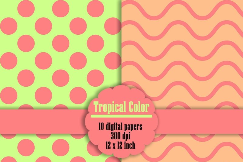 10-seamless-tropical-color-digital-papers-polka-dot-heart