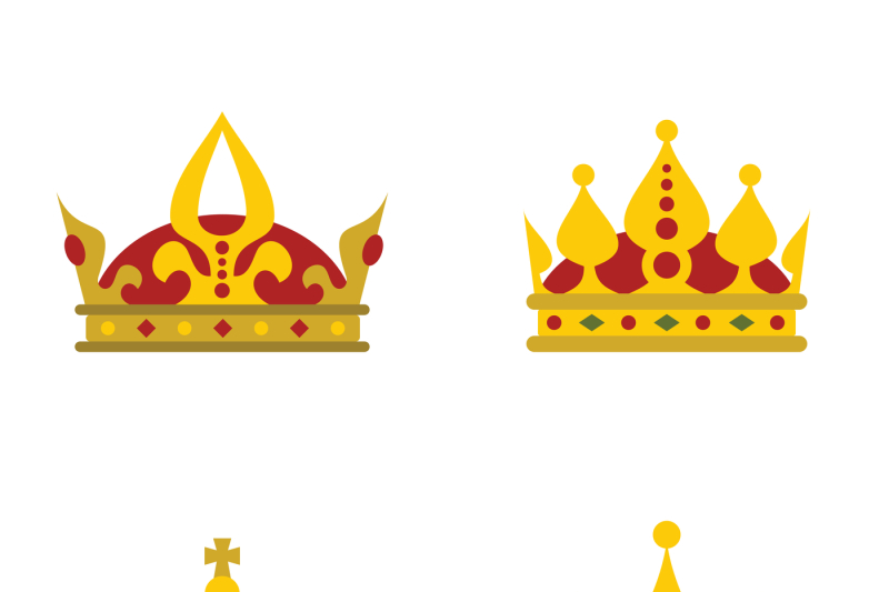 color-crown-icons-on-white-background