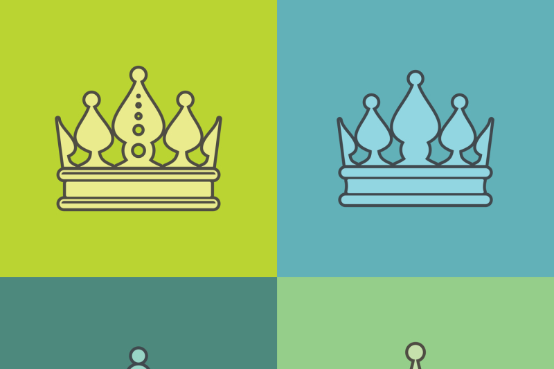light-crown-icons-on-color-background