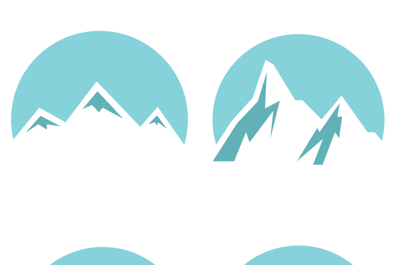 white-mountain-flat-icons-on-blue-background