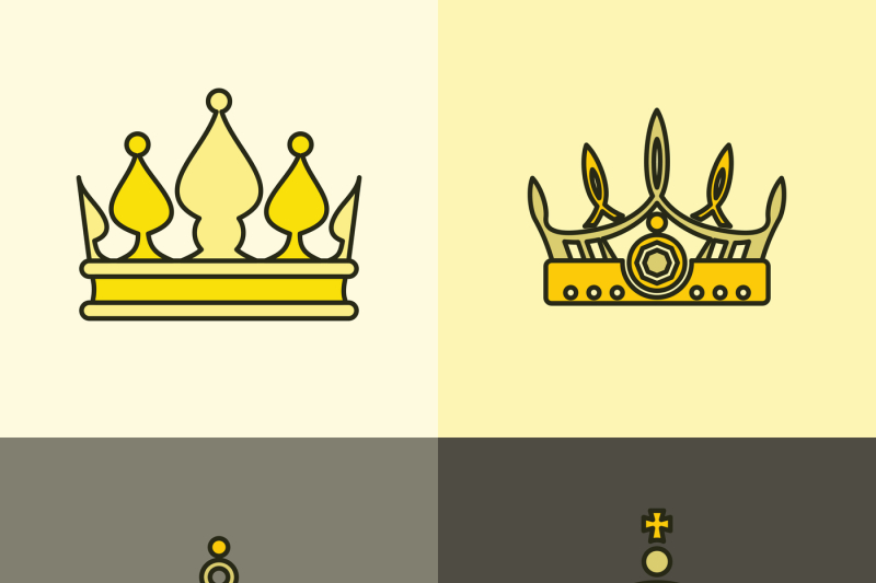 yellow-crown-icons-on-brown-background