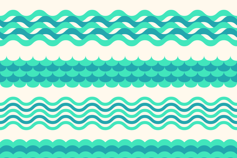 set-of-sea-waves-borders-isolated-on-white-background
