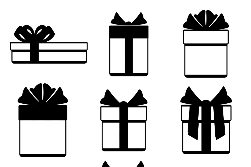 gift-boxes-with-ribbon-bows-icons-set-isolated-over-white